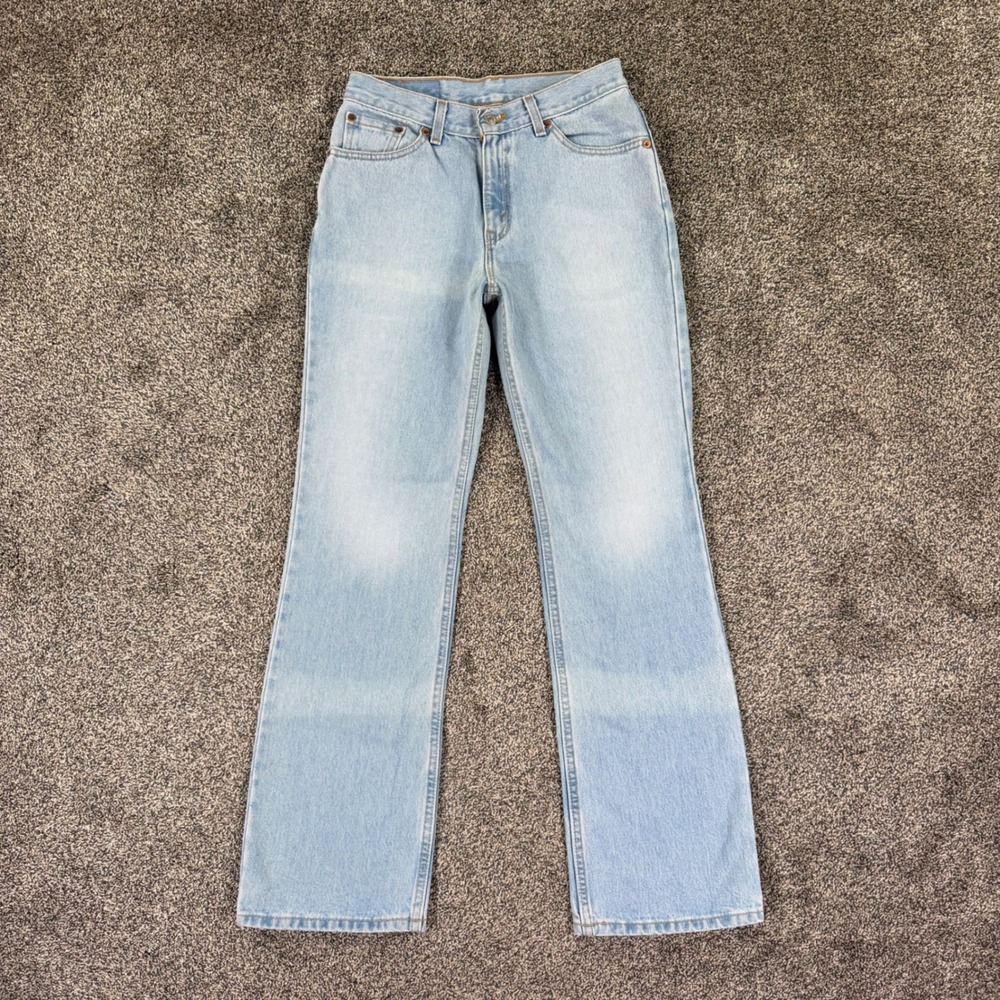 Vintage Levis 517 Slim Fit Boot Cut Jeans Womens 9 JR M Light Wash USA Made